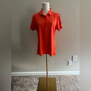 Peter Millar Women's Coral Red Polo Shirt Sz Large